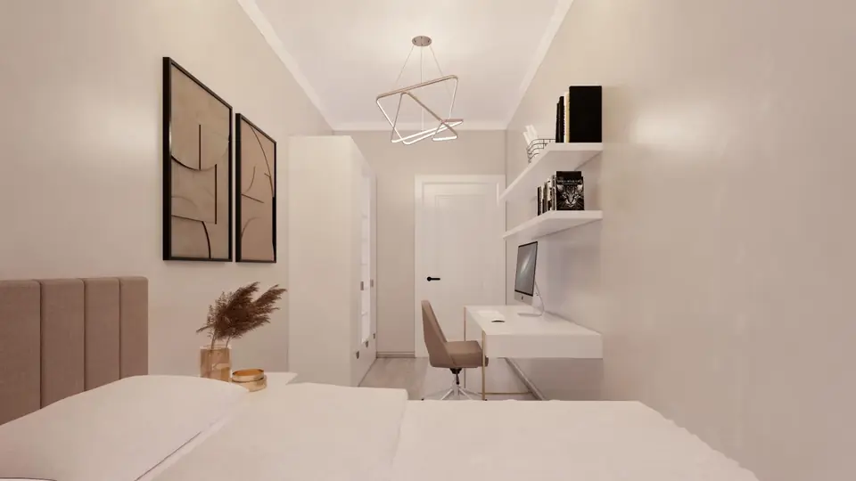 Çalışma masalı yatak odası